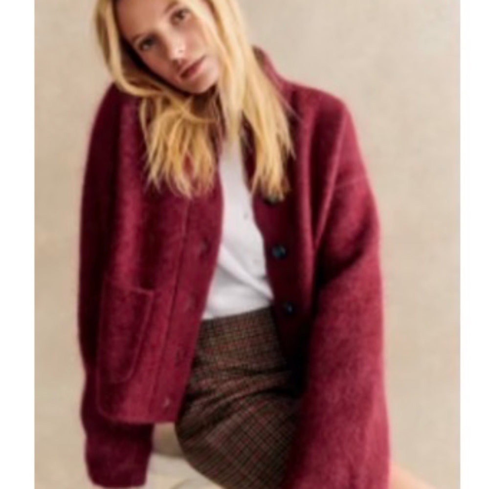 Sézane Thais Jacket in Burgundy